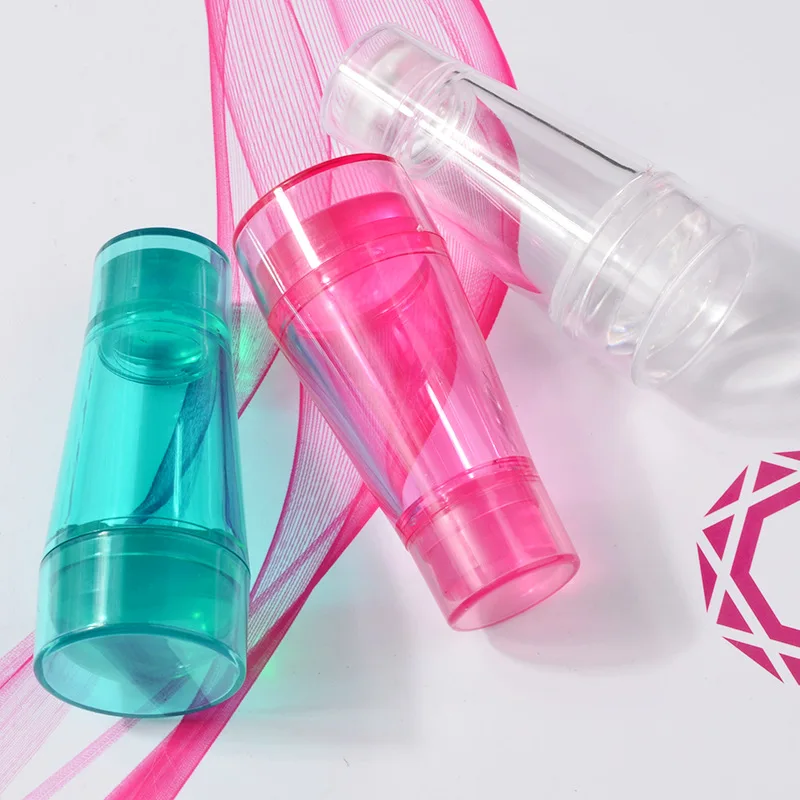 Силиконовый стемпер для ногтей с двойной головкой блестящий прозрачный 2 8 см