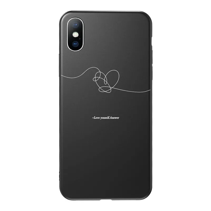 USLION чехол для телефона с буквенным принтом для iPhone X XS XR 11 Pro Max, чехол с сердечком, Мягкий ТПУ силиконовый чехол s для iPhone 8 7 6 6s Plus - Цвет: AC7722