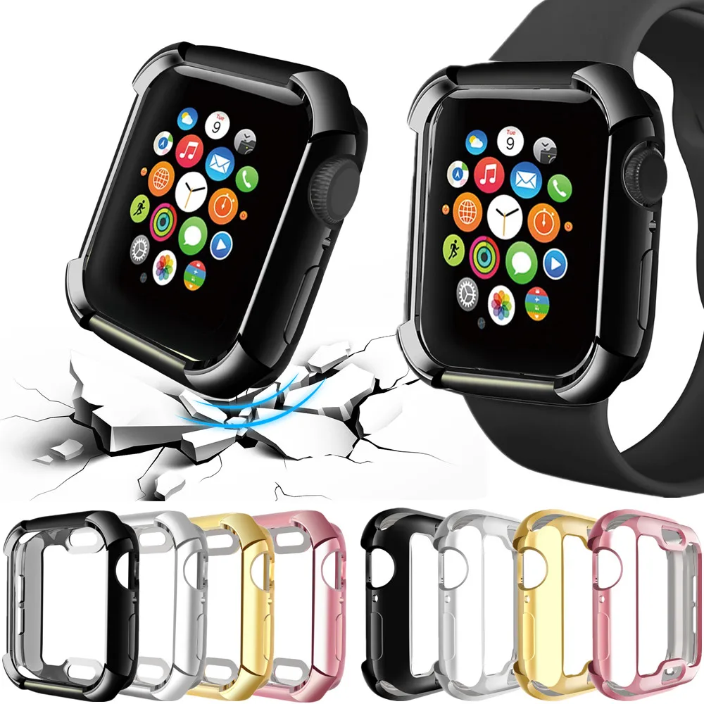 Мягкий чехол из ТПУ с покрытием для Apple Watch 40 мм 44 серия 4 силиконовый бампер iWatch 5