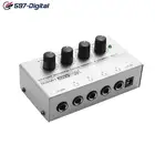 Усилитель австралийского, британского, американского, европейского стандарта, Ha400, ультракомпактный 4-канальный мини-усилитель для стереонаушников с адаптером питания, черныйсеребристый