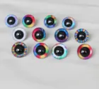 Круглые игрушки радужного цвета, 9-20 мм, 20 шт., безопасные глаза + шайба для плюшевых кукол, вариант размера-R12