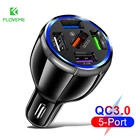 Автомобильное зарядное устройство QC 3,0 с 5 USB-портами и поддержкой быстрой зарядки