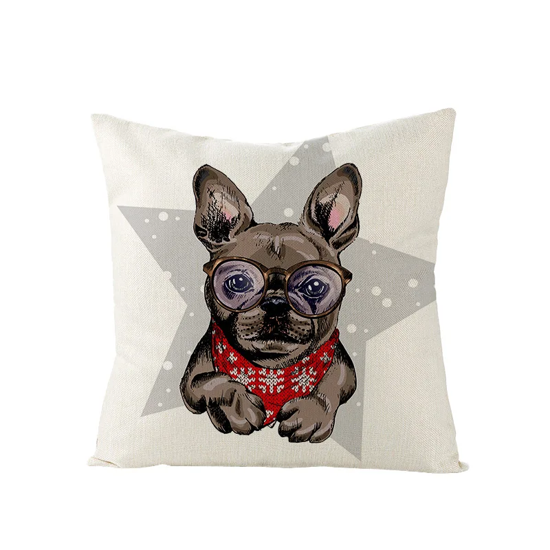 

Linen pillowcase 2020 new Christmas cushion cover cartoon printing series pillowcase cross-border home wholesale