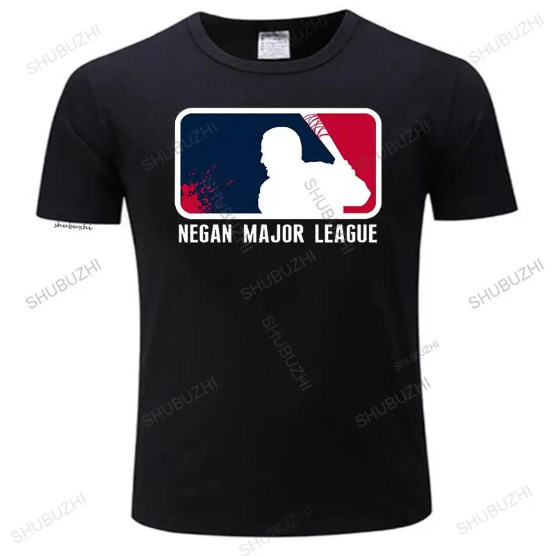 

man summer tee-shirt Rock Heavy Metal Style Negan Major League The Walking Dead TV men's Black cotton T shirt drop shipping