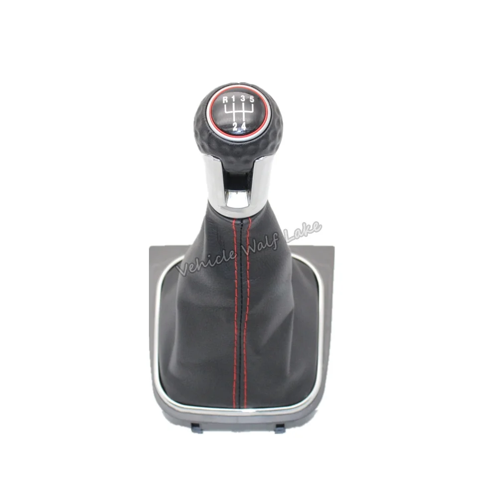 Для VW Golf 5 V MK5 R32 GTI gtd 2004 2005 2006 2007 2008 2009 автомобилей Stying 5 Скорость Автомобильная липучка Шестерни ручка переключения с кожаный ботинок