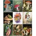 Алмазная живопись с мультяшными грибами и лягушкой, Набор для творчества 5D ручной работы, мозаичная вышивка, украшение стразы, подарок
