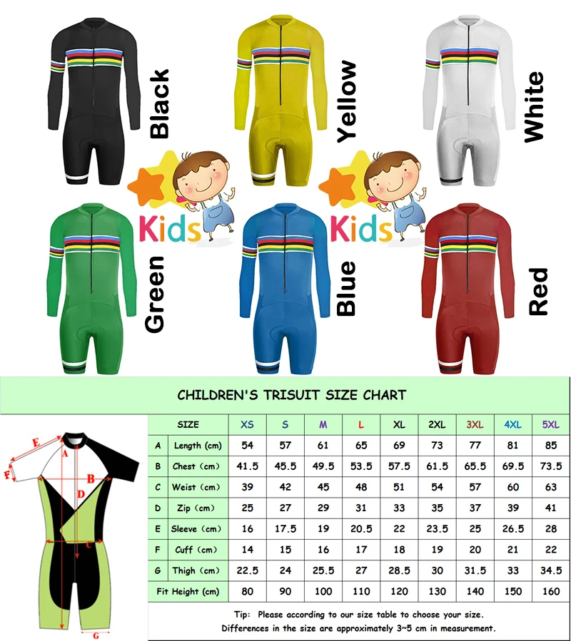 Триатлон для детей Pro Speedsuit Детский велосипедный костюм с длинным рукавом Trisuit Racing