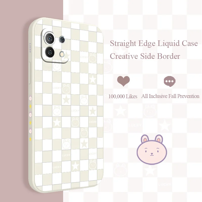 

White Plaid Phone Case For Xiaomi Mi 11 lite Ultra 11i 11T 10T 9T Pro Lite 10 10S 9 8 lite Pro Poco F2 X2 F3 Pro Soft Back Cover