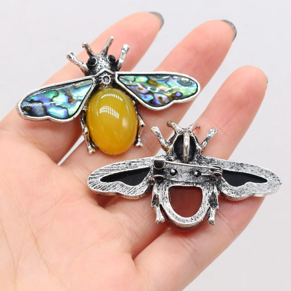 

Women's Brooch Natural Stone Alloy Pendant Beef-Shaped For Jewelry Making DIY Necklace Bracelet Clothes Shirts Accessory