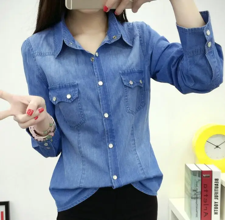 Женская хлопковая Повседневная Туника для офиса с отложным воротником | одежда