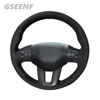 for kia ceed ceed 2009 2012 kia sportage 3 2010 2017 wearable steering wheel cover black hand stitched soft suede leather