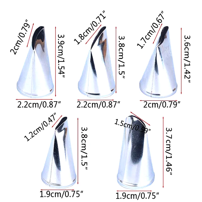 

5pcs Piping Tips Rose Piping Nozzle Flower Pastry Cake Cupcake DIY Decorating Tool Rose