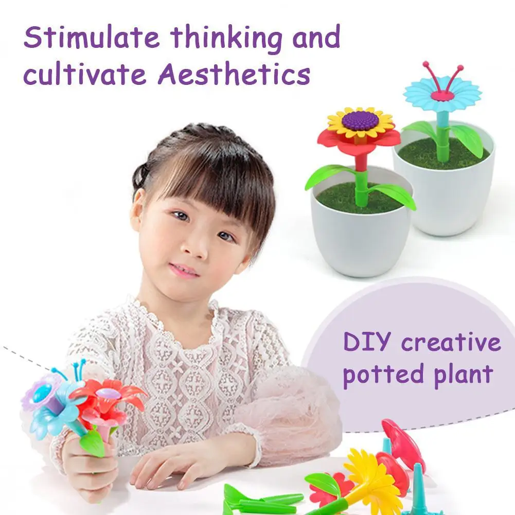 

Garden Building Toys DIY Assembly Toys Set Flower Arrangement Building Toys For Kids Educational Garden Blocks U7S9