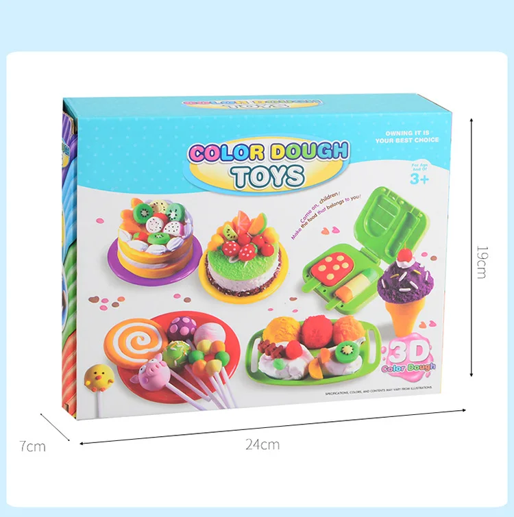 

Color Clay Toys Magnetic Color Hand-Made Fruit Ice-cream Set DIY Educational Toys For Kids Intelligent Hand Mud Play Dough