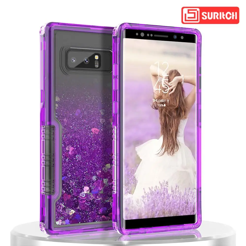Чехол с сыпучим песком для Samsung Galaxy S9 S8 Plus чехол Note 8 блестками 360 из ТПУ жесткий