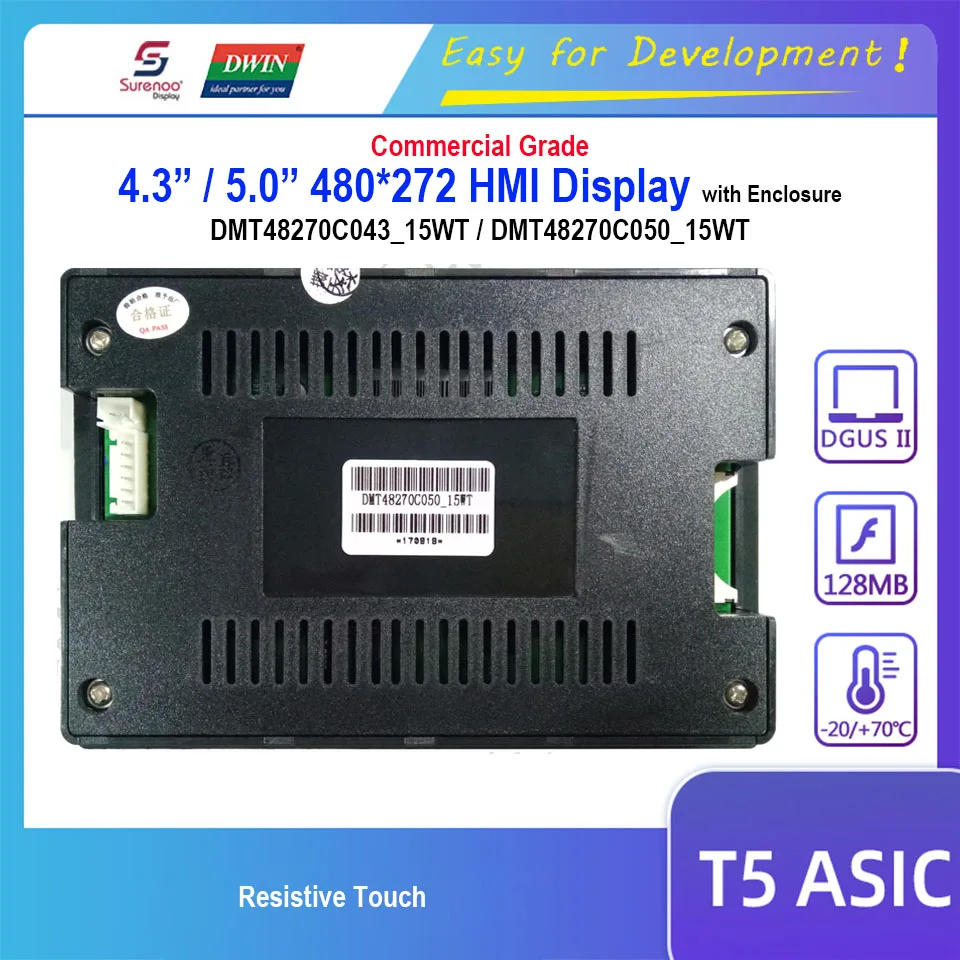 Фото Dwin T5 дисплей HMI, dmt48270c04 _ 15wt dmt48270c050 _ 15wt 4,3 