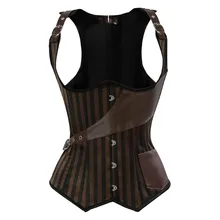 Steampunk Gothic Corset women's Lace up Boned Waist Cincher Vest Corset Boneless Straps Bodyshape costumes Plus Size S-6XL (3)