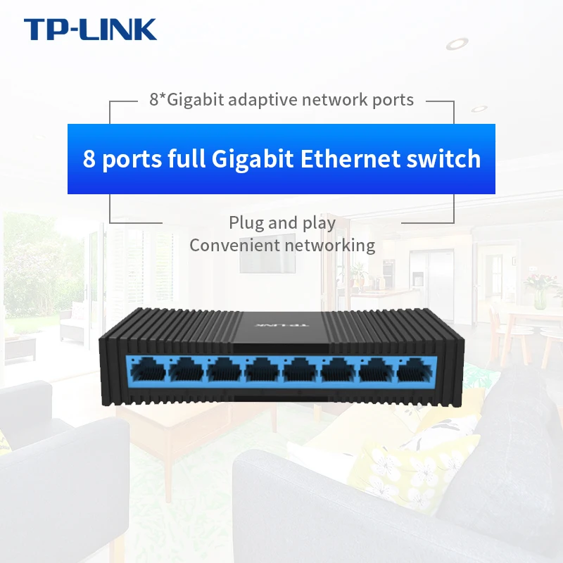 TP-Link TL-SG1008M Mini 8 портов RJ45 Gigabit Desktop Switch 1000 Мбит/с переключатель SOHO Ethernet Lan