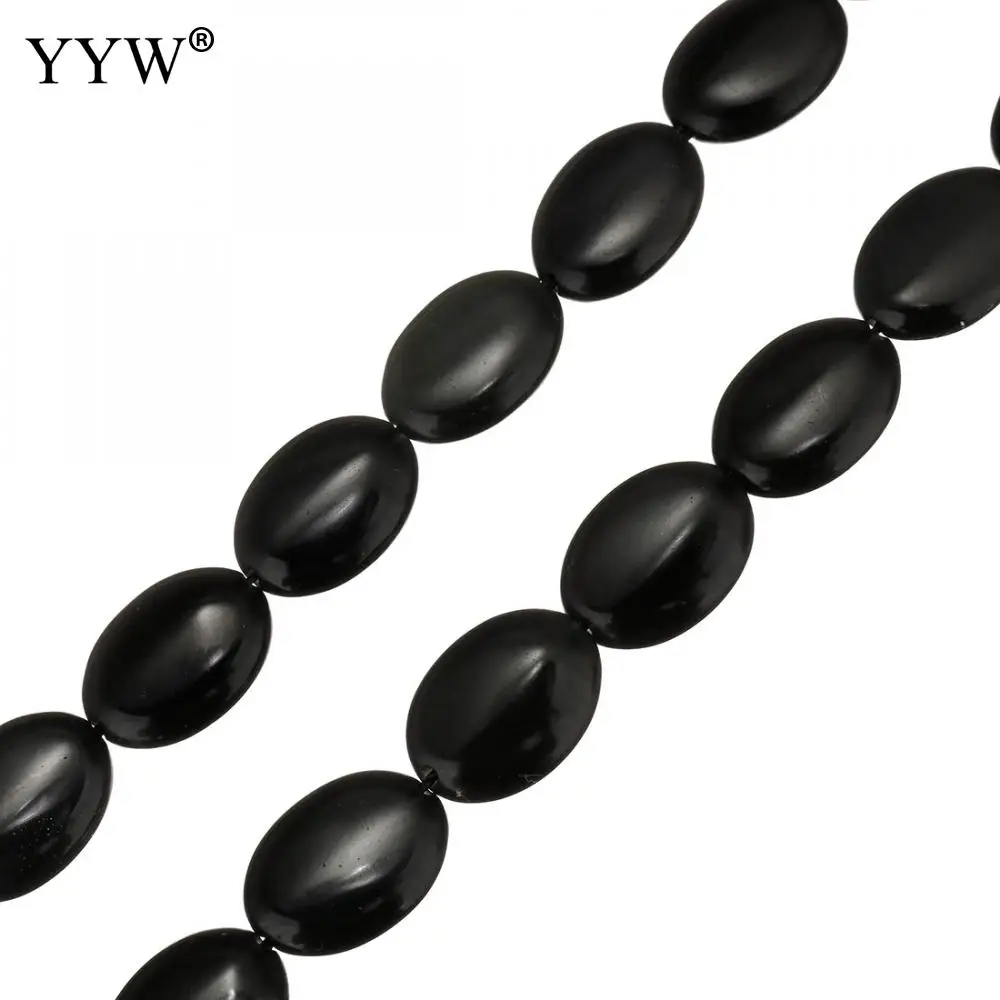 

Natural Black Obsidian Beads Oval Black Beads 15.5Inch Strand For Jewelry Handmade Making DIY Necklace Bracelet Accessories Bead