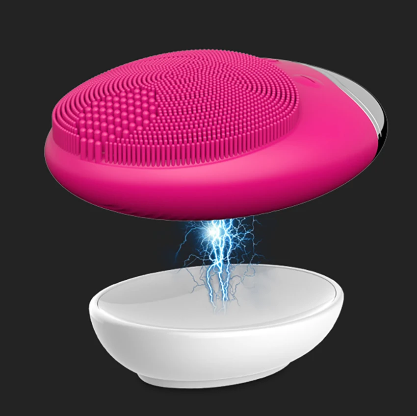 

Wireless Electric Facial Cleansers Silicone Face Washing Massage Brush, Anion Imported Bamboo Charcoal Facial Cleaning Devices