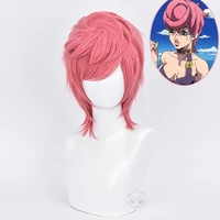 anime jojo bizarre adventure golden wind trish una cosplay wig heat resistant hair cosplay costume wigs wig cap