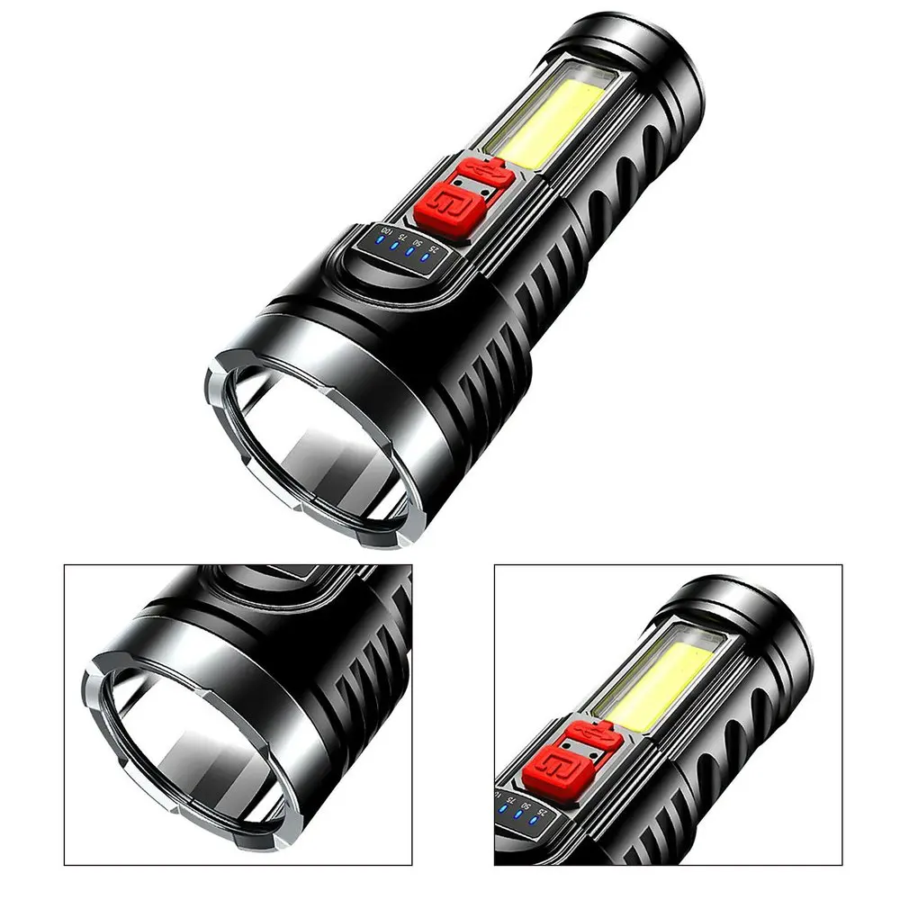 

Strong Light Flashlight Outdoor Multi-function Portable Flashlight Power Display Solar Rechargeable Flashlight