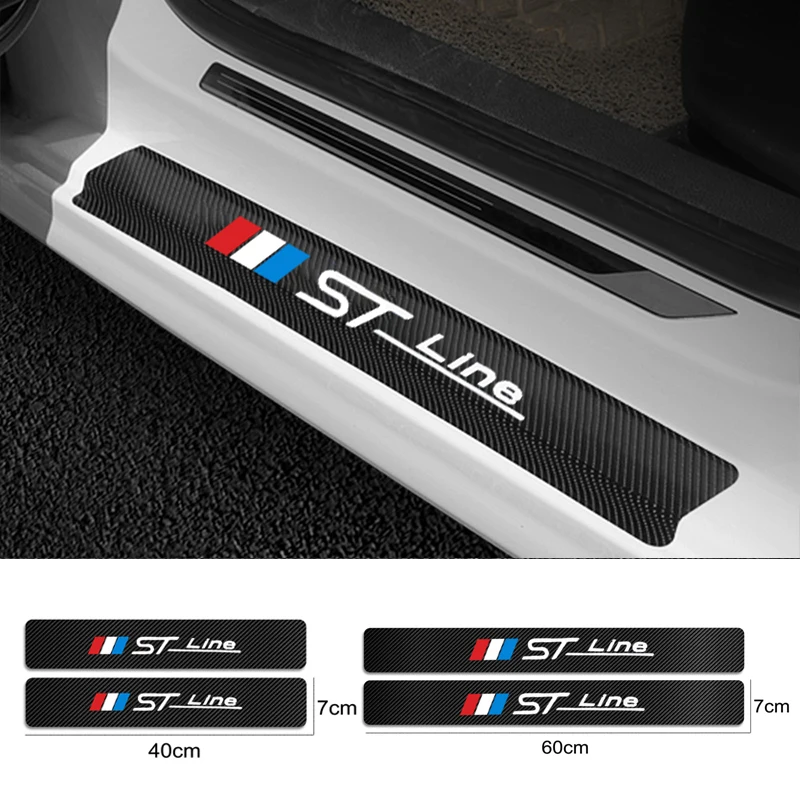 

For Ford Focus MK2 ST Stline Vignale F150 Scuff Plate Pedal Cover Car Accessories 4Pcs Carbon Fiber Car Door Sill Guard Stickers