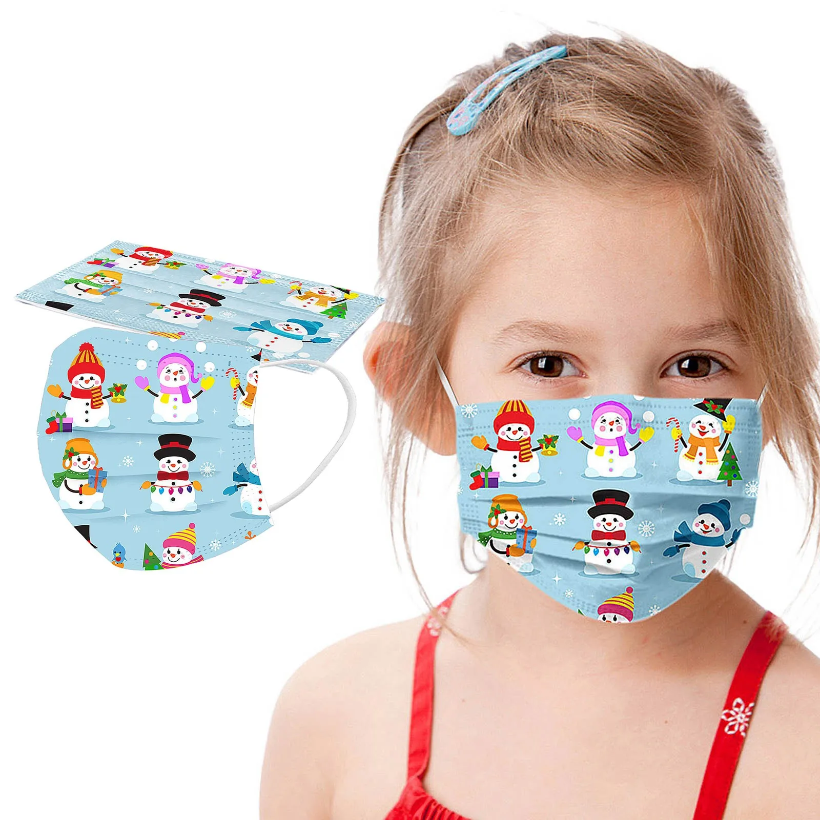 

10pcs Children's Cartoon Mask Disposable Protection Three Layer Face Mask Mascarillas Kids Christmas Masks Masque Mondmasker d4