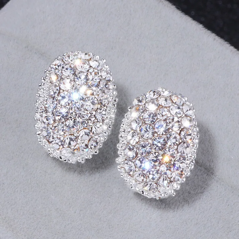 

1 пара полые овальные циркониевые медные серьги Великолепная овальная форма полные серьги Ziron для женщин Женские Простые Дизайнерские Ювел...