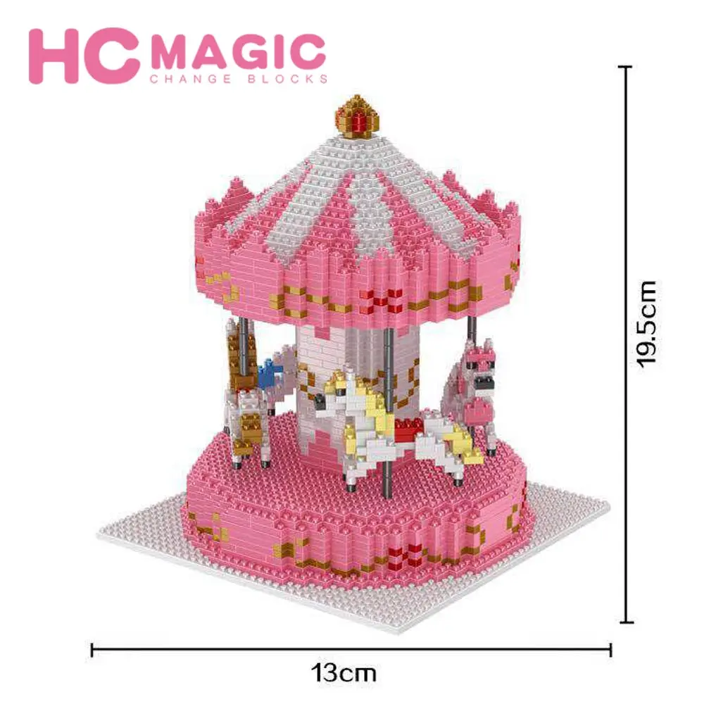 HC MAGIC 1014 Алмазная карусель фламинго лошадь торт в сборе модель строительные блоки