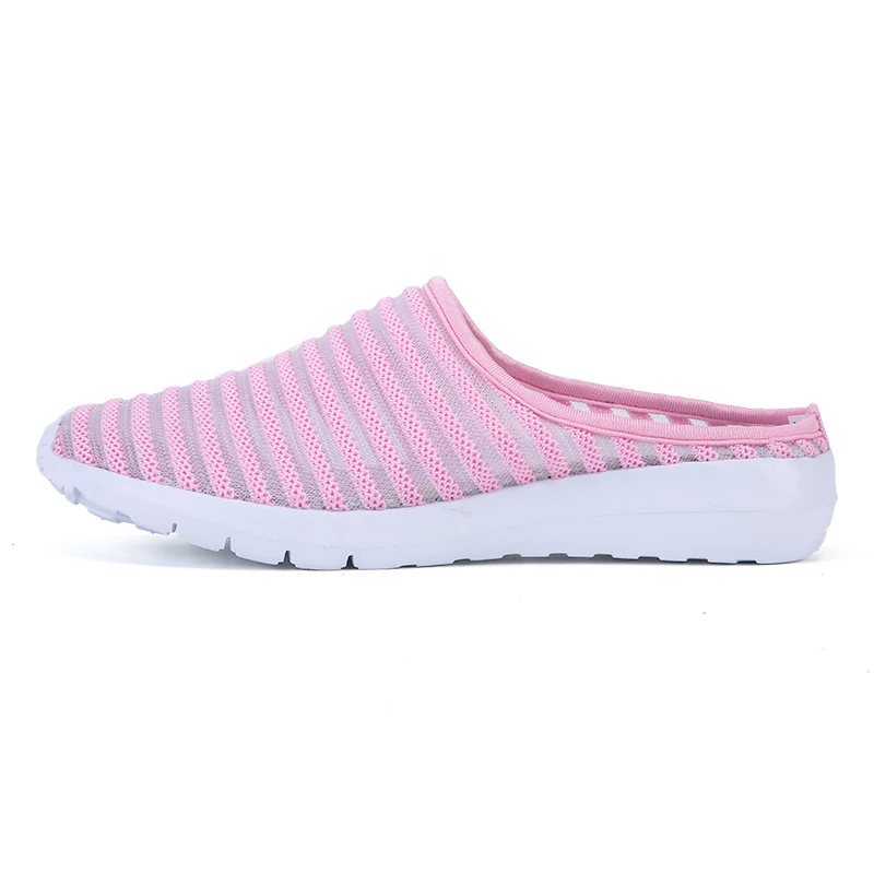 

Summer Women Slippers Casual Soft Comfortable Mesh Outside Flat Slides Half Beach White Flip Flops Woman