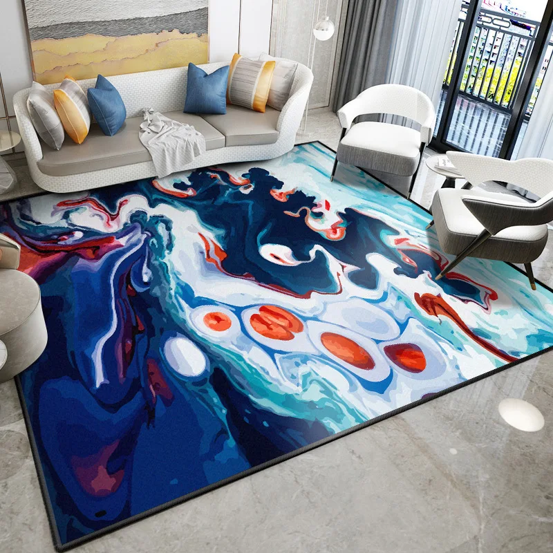 

Area Rug Nordic Carpet Abstract Colorful Style Room Rugs Carpet Bedroom Mat Living Room Entrance Door Mat Rug Non-slip Floor Mat
