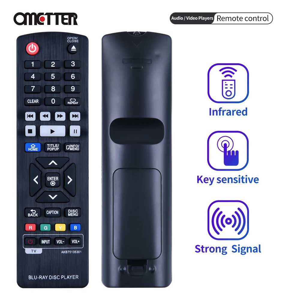 

Подходит для пульта дистанционного управления дисковым плеером LG AKB75135301 BP300 BP340