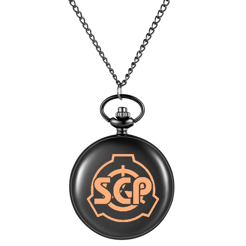 SCP Foundation Алюминиевый карманный часы круглого формата с цепочкой и кварцевым подвеской в подарок для мужчин и женщин.