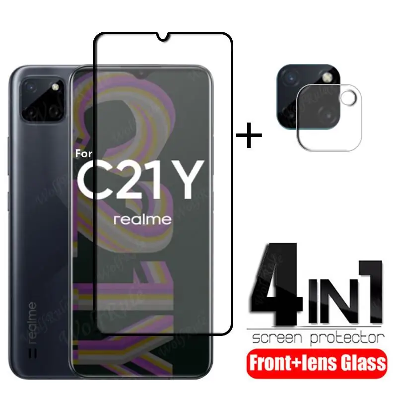 

Full Cover Glass For Realme C21Y Glass For OPPO Realme C21Y Tempered Glass Full Film Screen Protector For Realme C21Y Lens Glass
