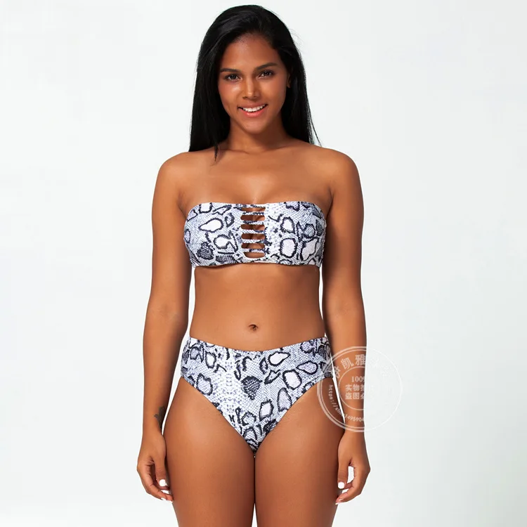 

2020 Новый Модный комплект бикини для молодой девушки змеиный принт бикини женский пляжный купальник