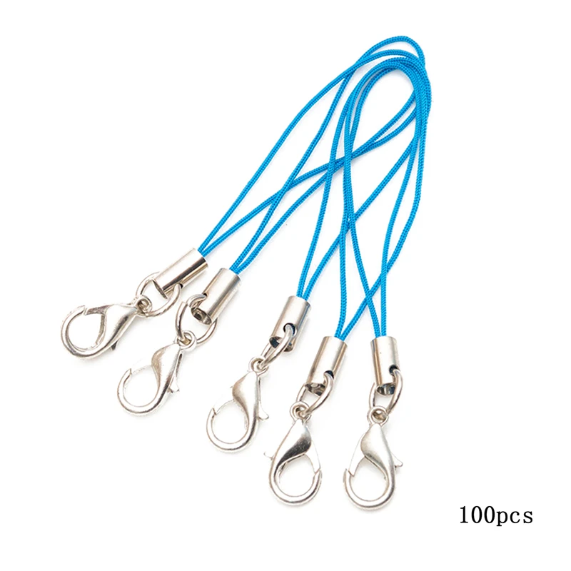 100 шт. Цвет полиэстер с двумя кольцами ювелирный шнур Мобильный телефон ремесло