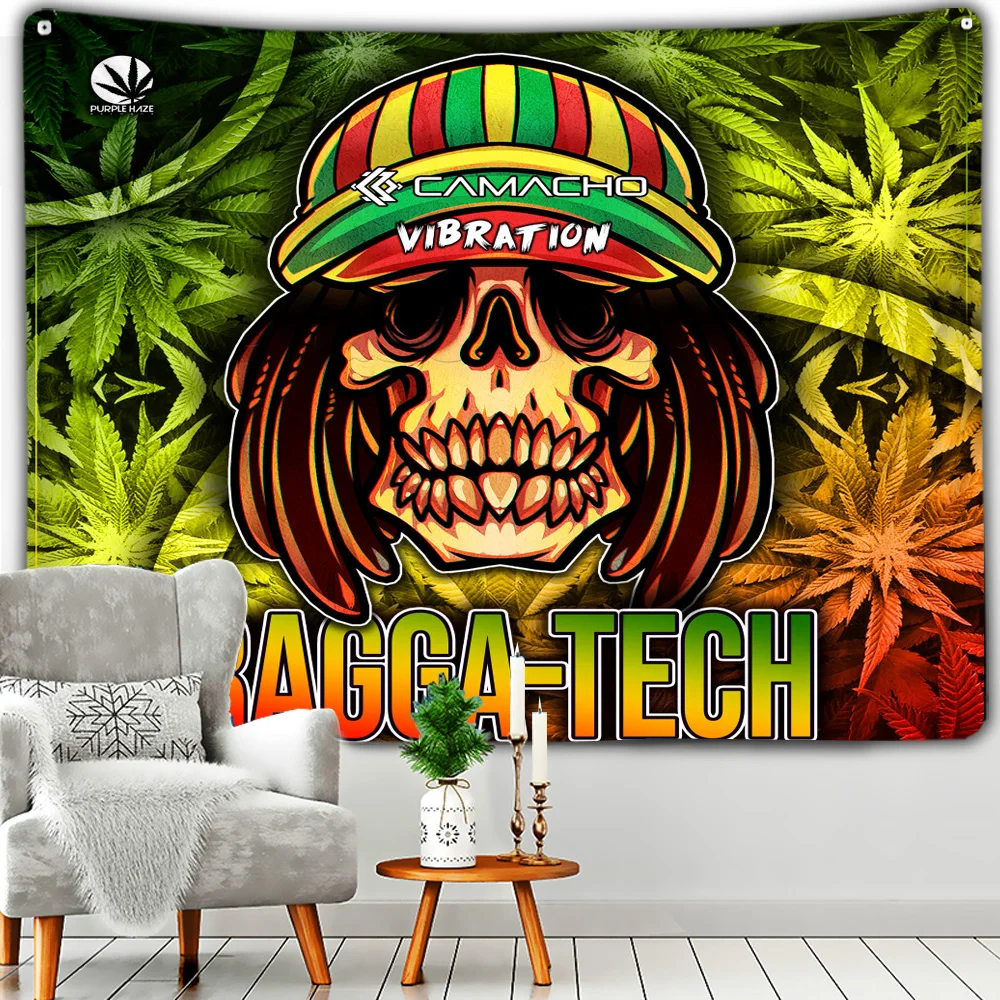 Флаг для курения с листьями ямайский растат регги музыка рок-группа гобелен