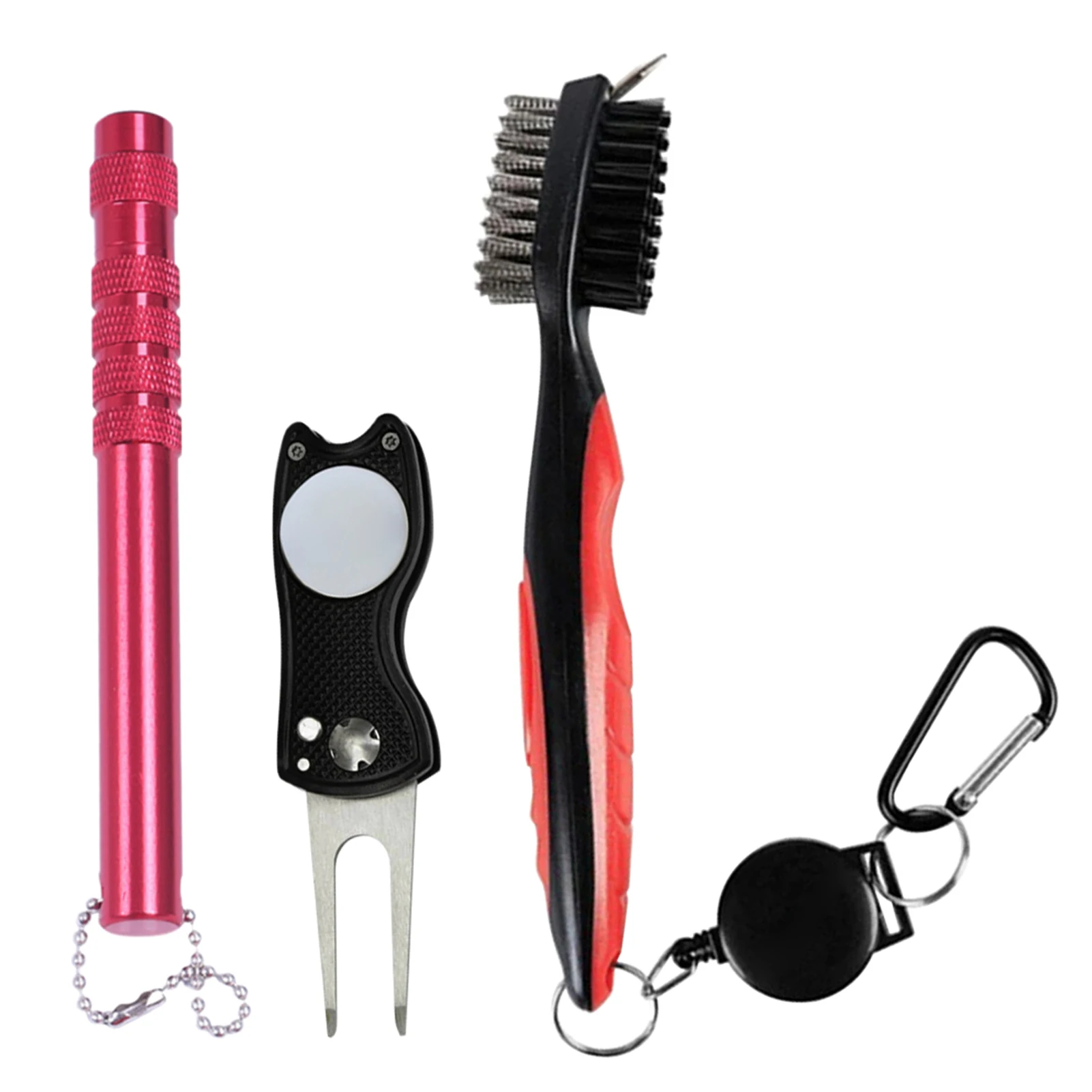 

Accessories With Heads Cleaning Brush Groove Sharpener Divot Tool Exercise Practical Golf Club Cleaner Set Portable Durable