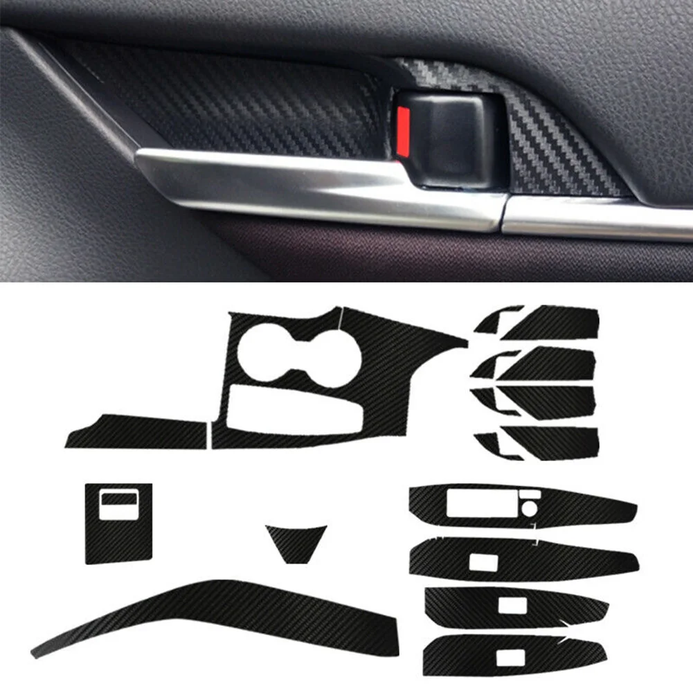 

18pcs/Set Carbon Fiber Car Interior Trim Sticker Decor For Toyota Camry 2018-20