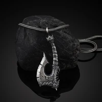 vintage skull battle axe mens chain necklace the vikings jewelry on the neck axe amulet charms pendant necklace men