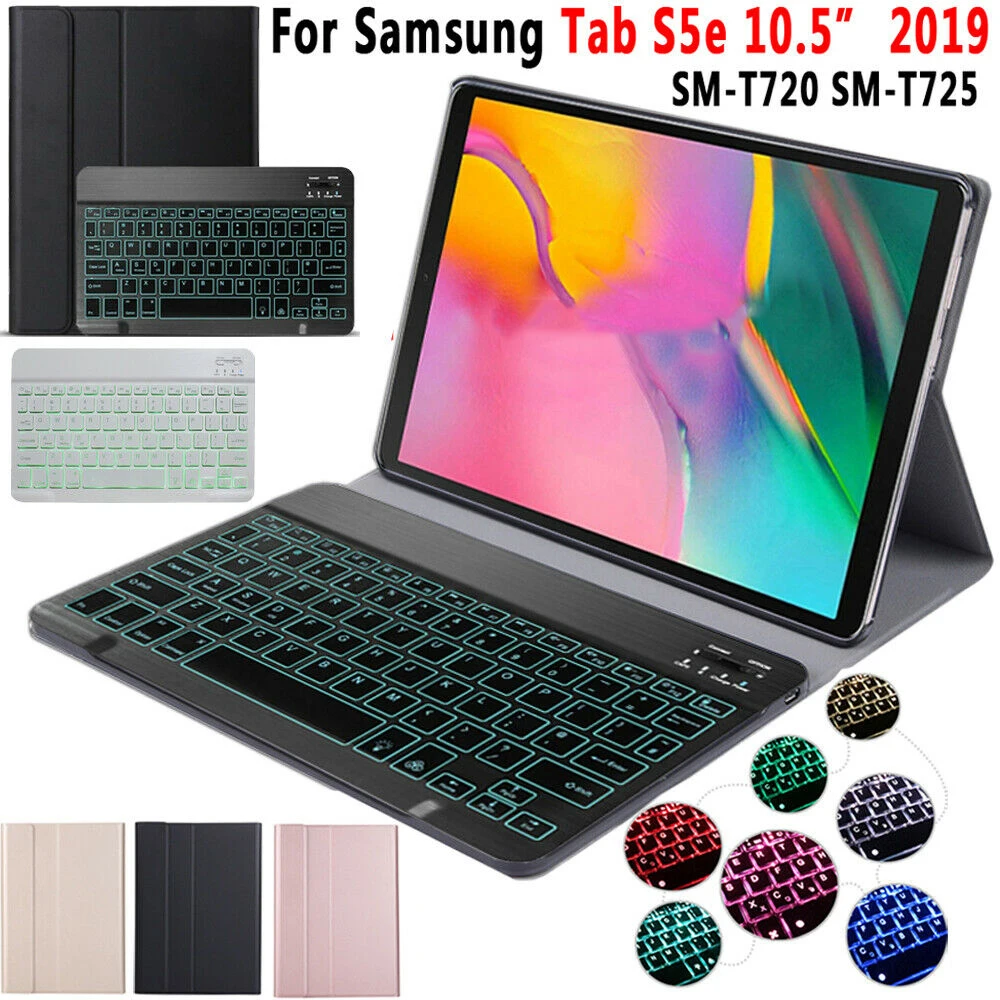 Чехол с Bluetooth клавиатурой подсветкой для Samsung Galaxy Tab S5e 10 5 дюйма T720 T725 чехол