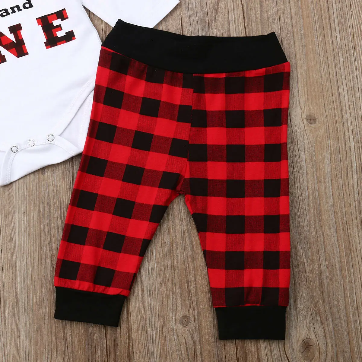 1 год Рождественская мода новорожденный малыш девочка мальчик Красный Клетчатый