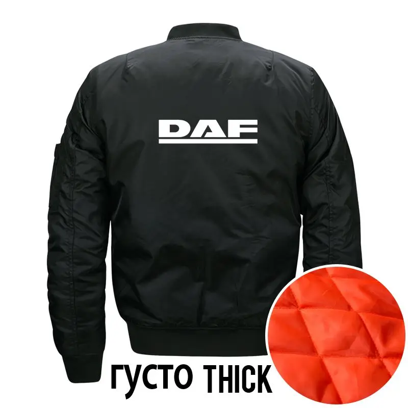 DAF куртки мужские флисовые 6XL 7XL 8XL зимняя куртка с круглым вырезом пилот Водонепроницаемая ветровка парка размера плюс Бейсбол CTCSM - Цвет: Thick Black