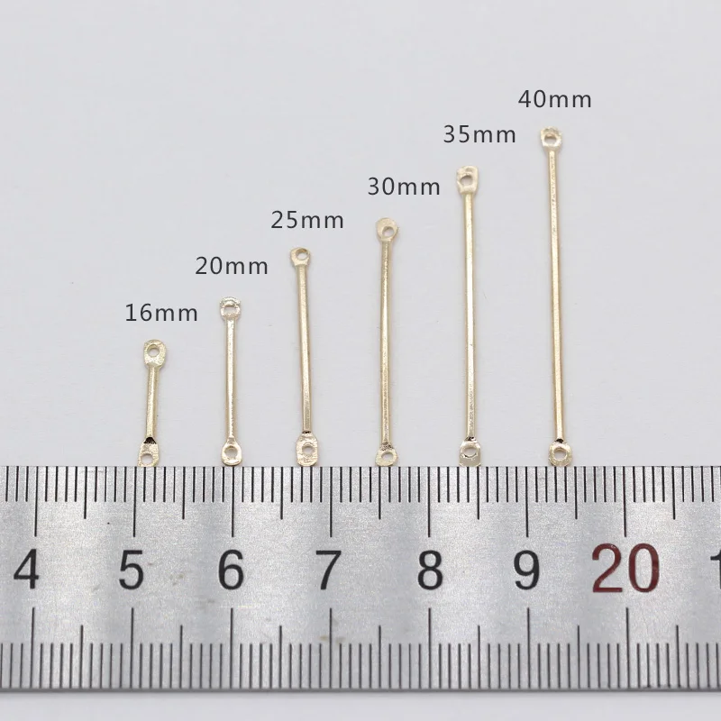 100p 16/20/25/30/35/40mm Silver Gold plated Metal Bar Link Connectors jewelry Necklace Making Findings 2-Holes | Украшения и