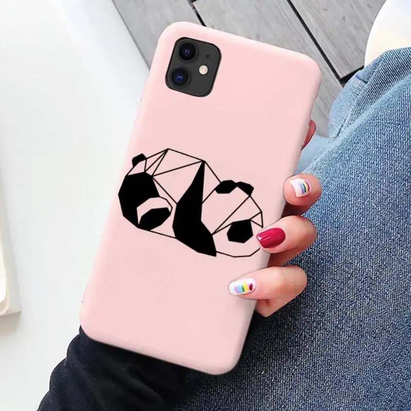 

Grid Deer Panda Bear Phone Case Soft Case for iPhone 12 11 Pro Max XS XR 8 7 6s Plus 11Pro 7Plus 8Plus
