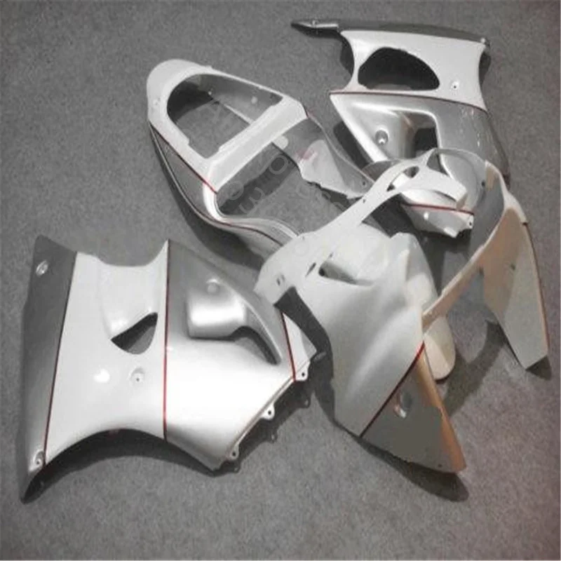 

njection molding fairings set for Kawasaki ZX-6R 2000 2001 2002 white silver custom fairing kit Ninja ZX6R 00-02 set