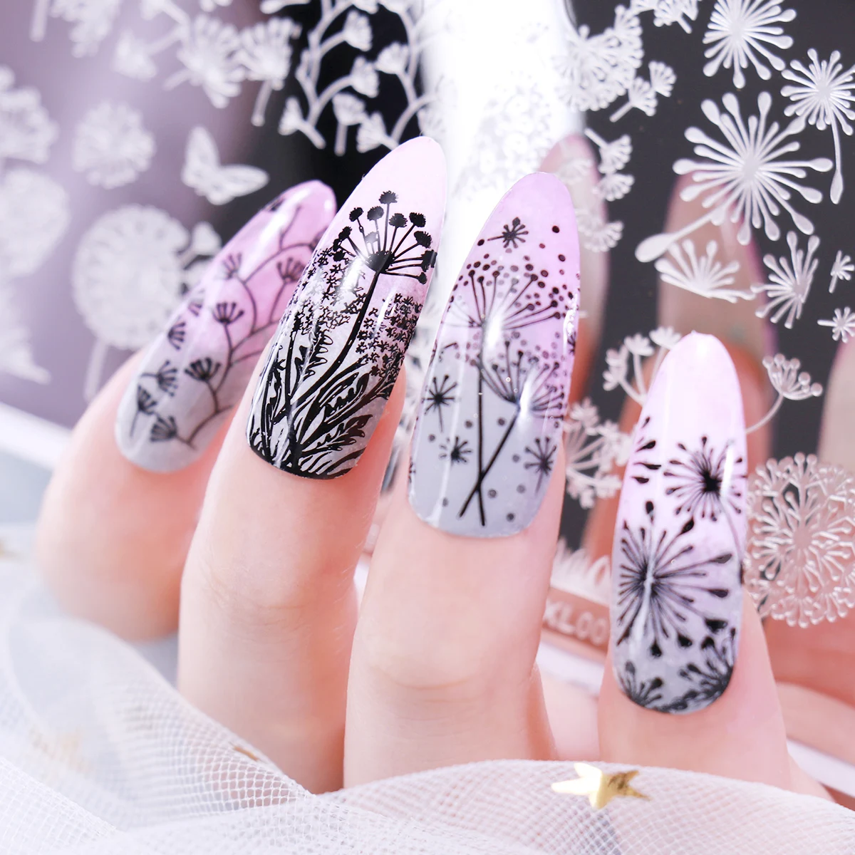 

Трафареты BeautyBigBang для ногтей с цветами, пластины для стемпинга с рисунком одуванчика, инструменты для нейл-арта, 6 х12 см, 1 шт.