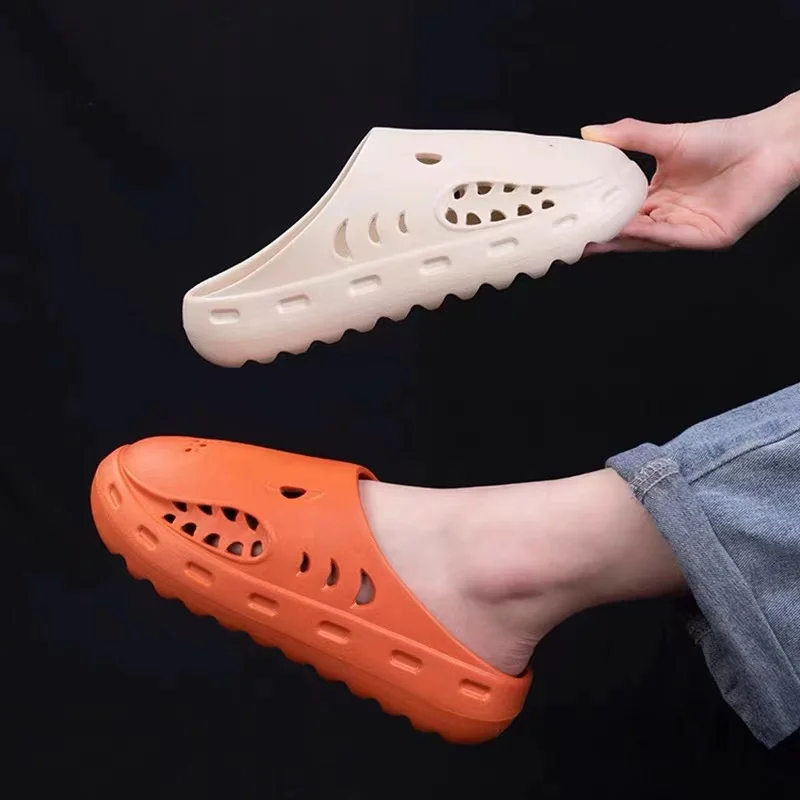 

Baotou Slippers Female Summer 2021 New Fashion Outer Wear Shark Men's Hole Shoes Non-Slip Couple Sandals Thick-Soled Flip-Flops