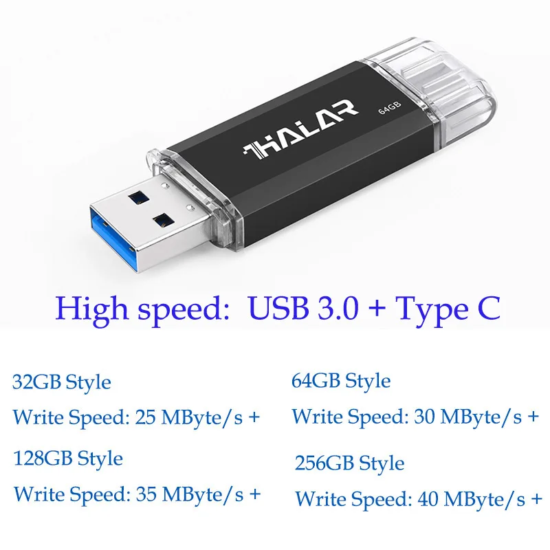 T3-B-fast THKAILAR USB 3,0 флэш-диск тип-c OTG USB флеш-накопитель 256 ГБ 128 Гб 64 Гб Флешка 32 Гб высокоскоростная карта памяти, Флеш накопитель USB - Цвет: T3-B-fast